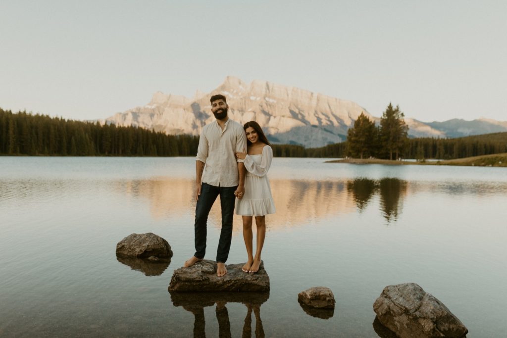 Canmore Engagement Photos, Engagement photos in Canmore, Engagement session in Canmore, Canmore Engagement session, Engagement photos in Canmore at Two Jack lake, Two Jack Lake engagement photos, Two Jack Lake Engagement session, Engagement session near Banff, Engagement session in Banff, where to get engagement photos in Banff, best place for engagement photos in Banff, Sunrise photos in Canmore, Sunrise photos in Banff, Best banff wedding photographer, best banff engagement photographer