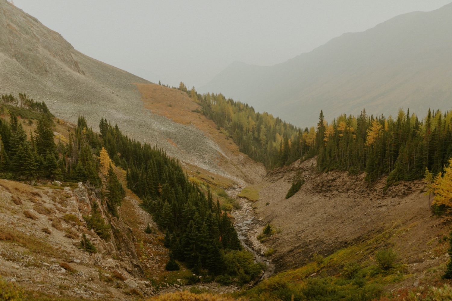 Kananaskis Engagement Photos on a hike during the summer near Banff