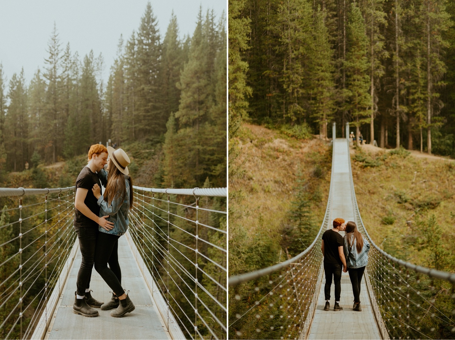 Kananaskis Engagement Photos on a hike during the summer near Banff