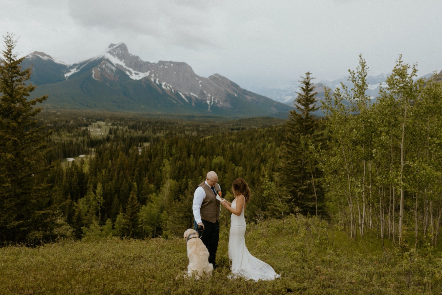 Kananaskis Mountain Elopement, Kananaskis Mountain Elopement with their Dog, Kananaskis summer elopement, kananaskis summer wedding, kananaskis elopement, kananaskis wedding, wedding with dog, elopement with dog present, where to get married in kananaskis, where to elope in kananaskis, kananaskis wedding ceremony, kananaskis elopement photographer, kananaskis elopement photographer, Alberta wedding and elopement photographer