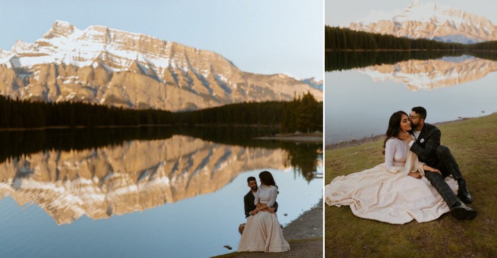 Engagement Photos in Banff at a Beautiful Lake Havilah Heger