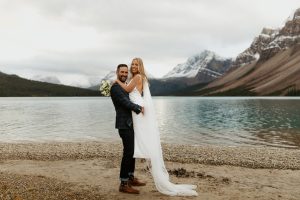 Bow Lake Elopement in Banff National Park during sunrise shot by Havilah Heger Photography_103