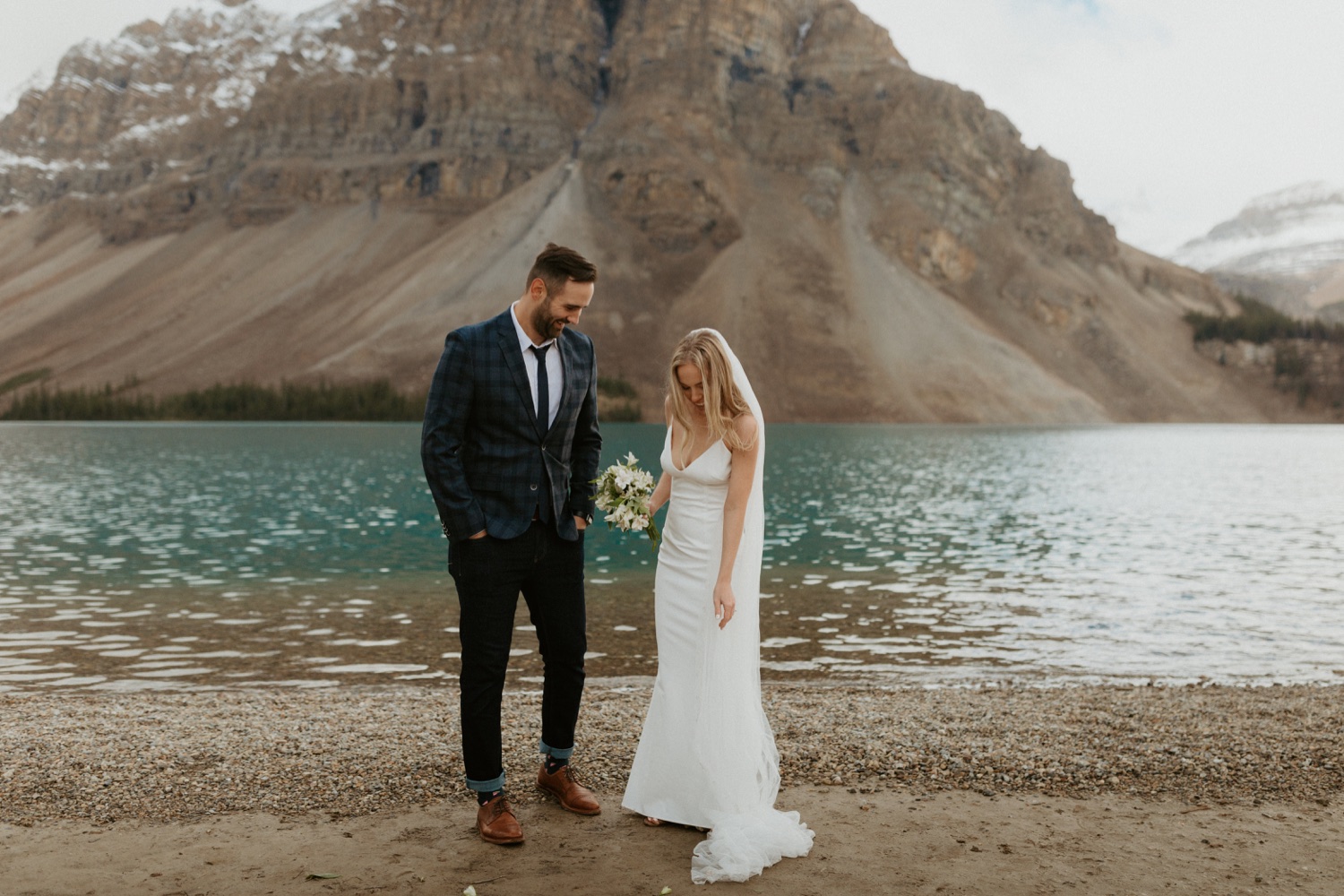 Bow Lake Elopement, Elopement at Bow Lake, Elopement photos at Bow lake, Wedding photos at Bow Lake, Wedding at Bow lake in Banff, Bow lake elopement photographer, bow lake photographer, bow lake, bow lake in banff, bow lake in banff national park, banff national park bow lake, bow lake sunrise elopement, bow lake photos