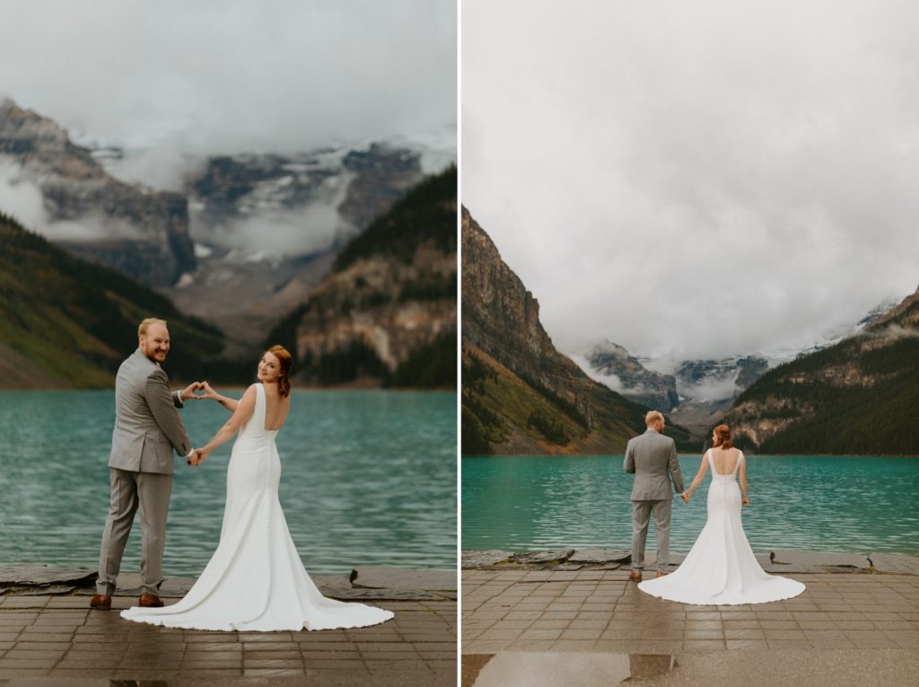 Lake Louise Wedding with Dogs at Fairmont Chateau Banff