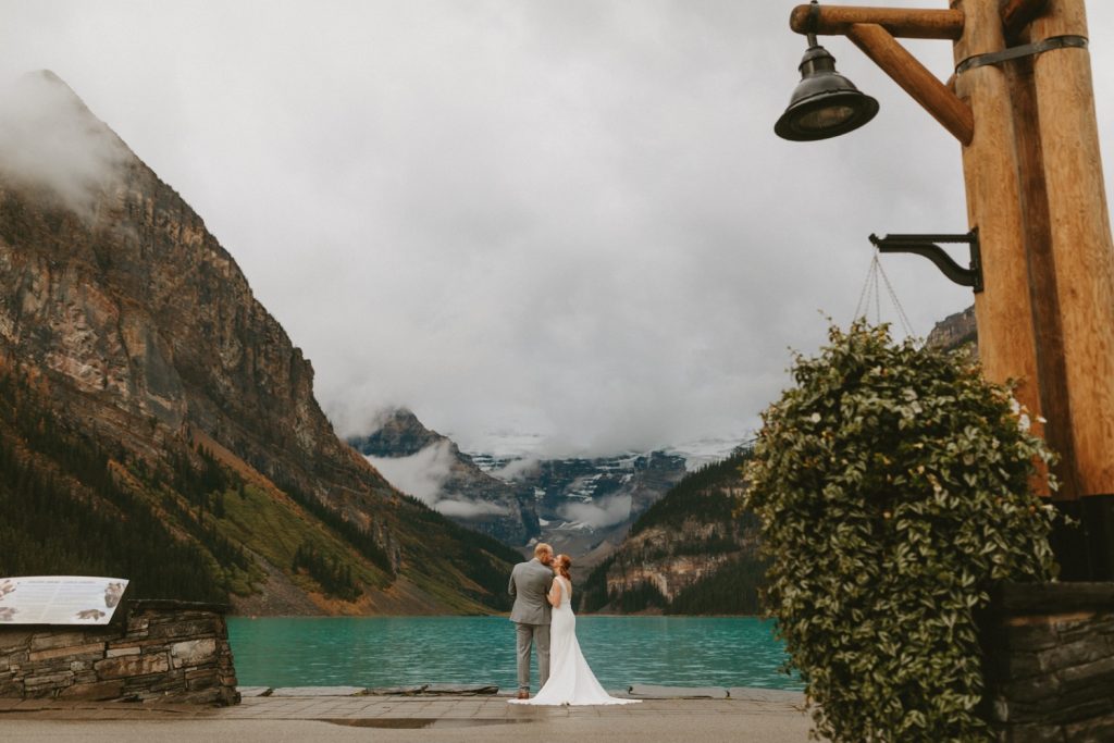 Lake Louise Wedding with Dogs at Fairmont Chateau Banff