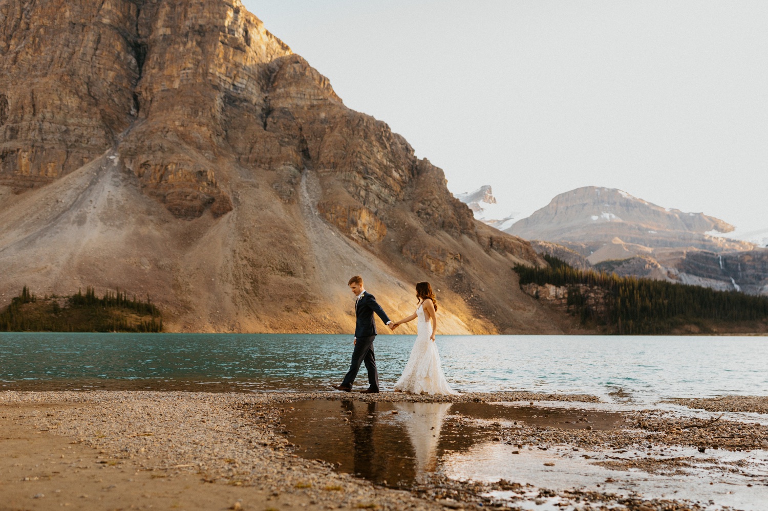 Bow Lake Wedding, Wedding at Bow Lake, Wedding photos at Bow lake, Wedding at Bow lake in Banff, Bow lake wedding photographer, bow lake photographer, bow lake, bow lake in banff, bow lake in banff national park, banff national park bow lake, bow lake sunrise wedding, bow lake photos