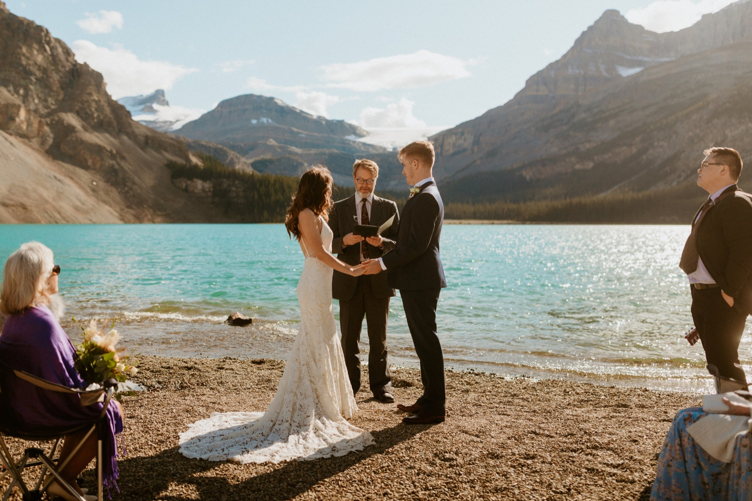 Bow Lake Wedding, Wedding at Bow Lake, Wedding photos at Bow lake, Wedding at Bow lake in Banff, Bow lake wedding photographer, bow lake photographer, bow lake, bow lake in banff, bow lake in banff national park, banff national park bow lake, bow lake sunrise wedding, bow lake photos