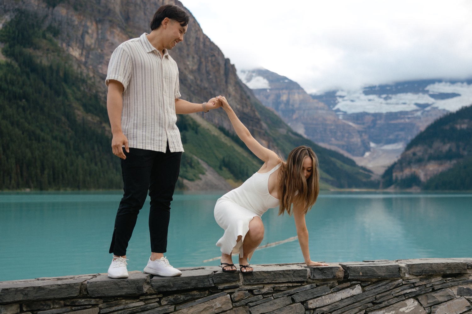 Lake Louise Proposal Photos Banff National Park at Fairmont Château Lake Louise shot by Havilah Heger Photography