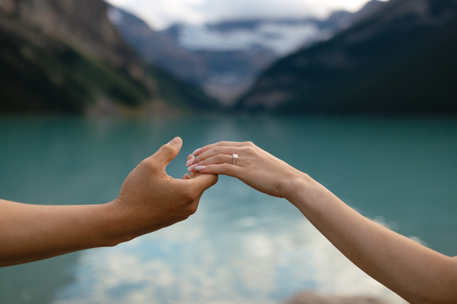 Lake Louise Proposal Photos Banff National Park at Fairmont Château Lake Louise shot by Havilah Heger Photography