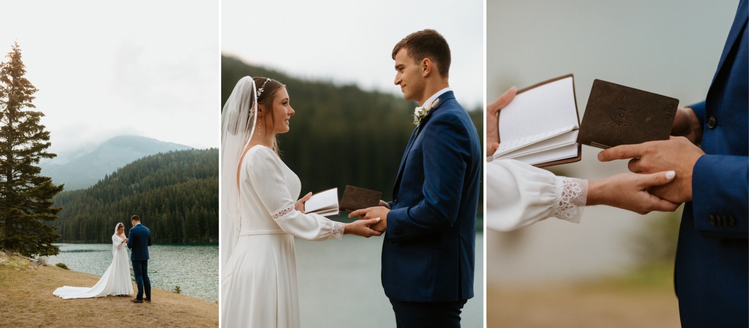 Banff Sunrise Elopement, Banff National Park Sunrise Elopement, Sunrise elopement with friends and family in Banff, sunrise elopement photos in Banff, Outdoor elopement photos in Banff during sunrise, Banff Sunrise Elopement Photography