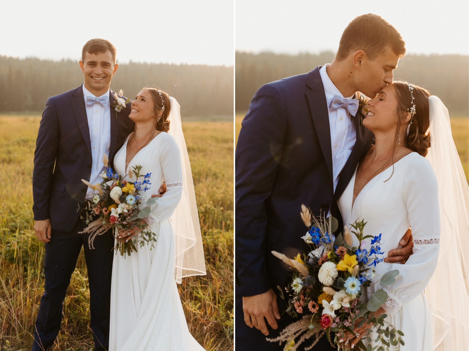 Banff Sunrise Elopement, Banff National Park Sunrise Elopement, Sunrise elopement with friends and family in Banff, sunrise elopement photos in Banff, Outdoor elopement photos in Banff during sunrise, Banff Sunrise Elopement Photography