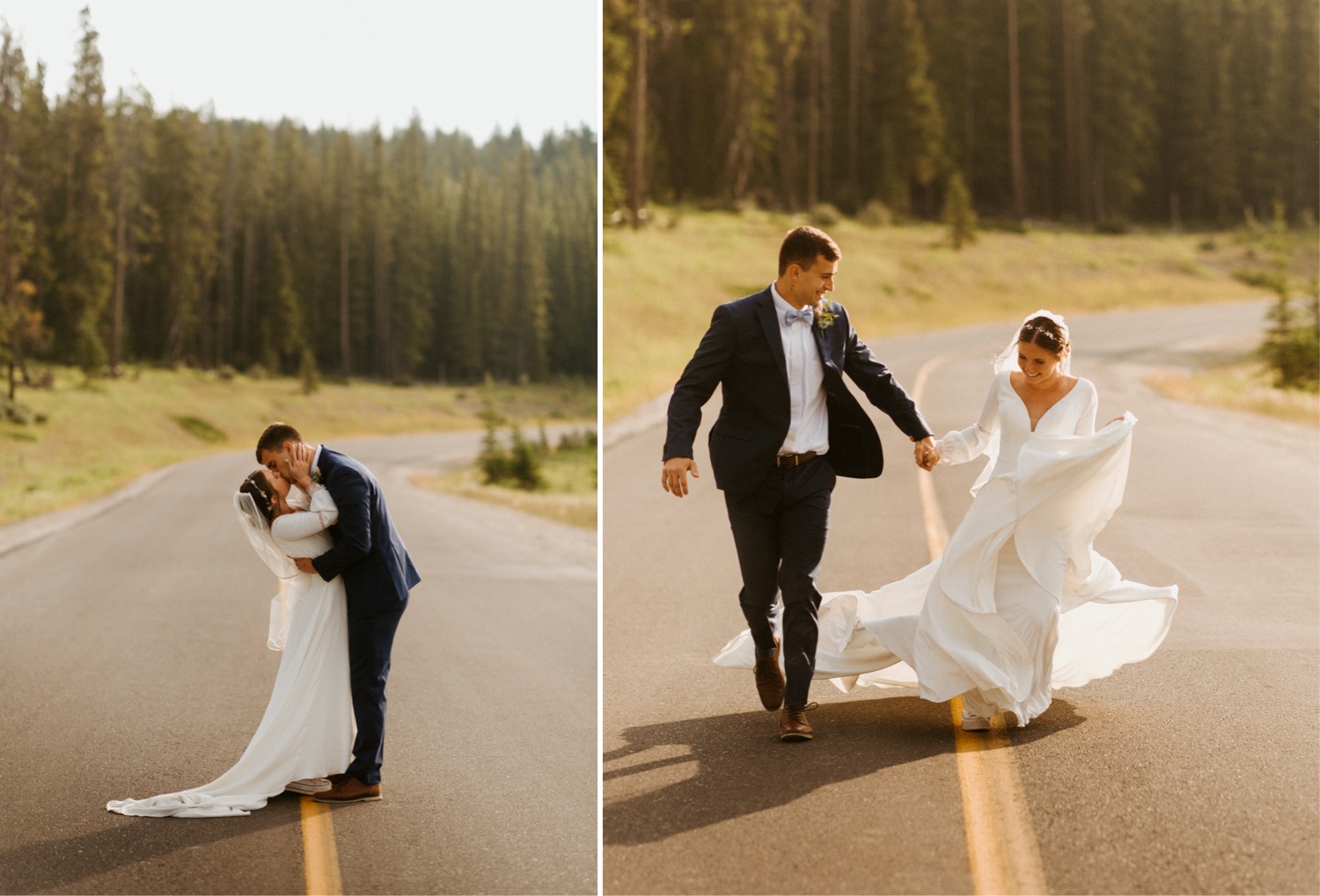 Banff Sunrise Elopement, Banff National Park Sunrise Elopement, Sunrise elopement with friends and family in Banff, sunrise elopement photos in Banff, Outdoor elopement photos in Banff during sunrise, Banff Sunrise Elopement Photography